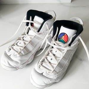 Youth Jordan 6 Rings Paint Splatter Basketball Shoes